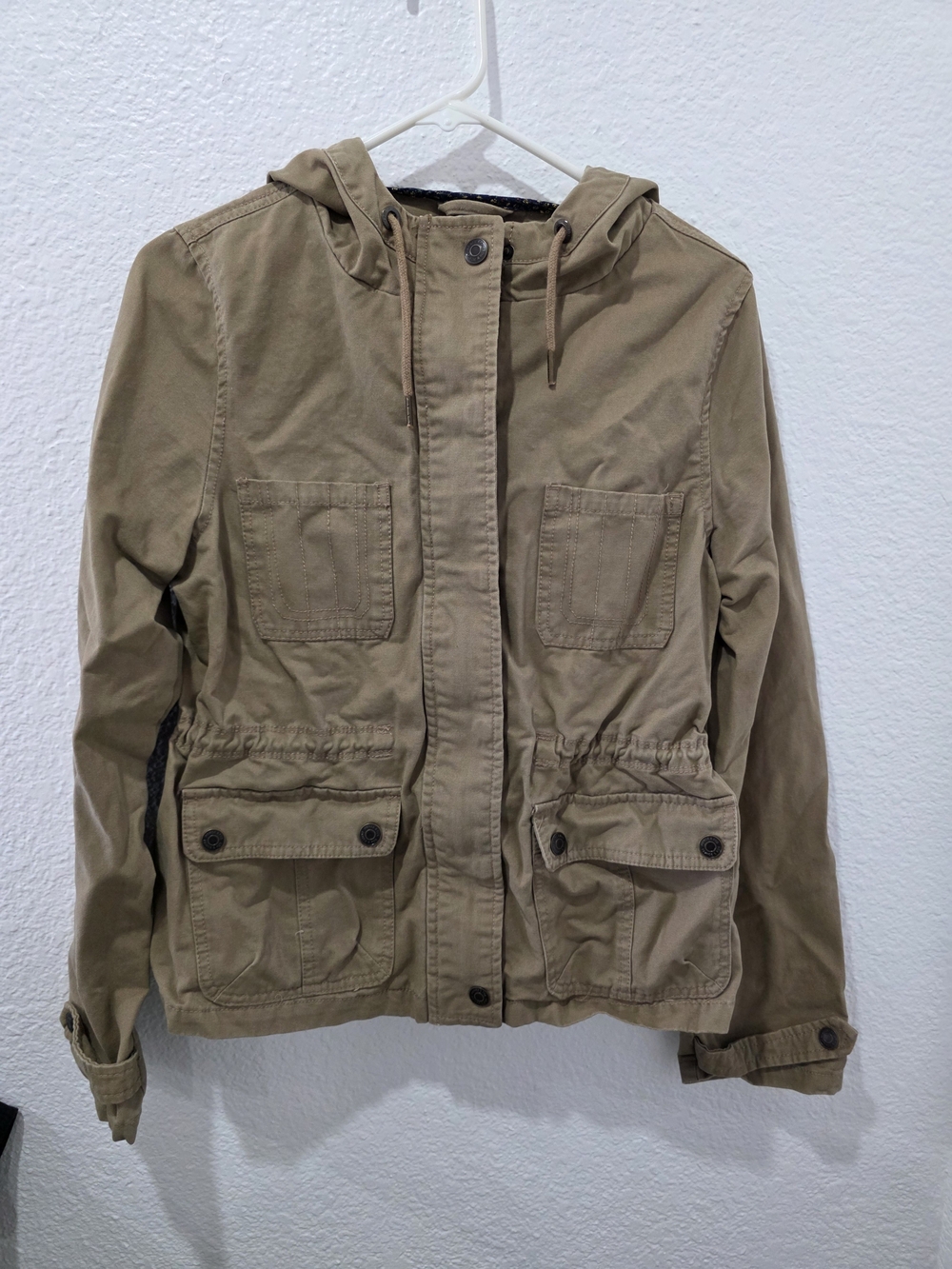 Prince & Fox Khaki Utility Jacket with Navy Floral Trim